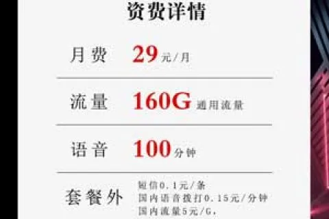 联通沧江卡29元长期套餐：畅享160G流量+100分钟通话