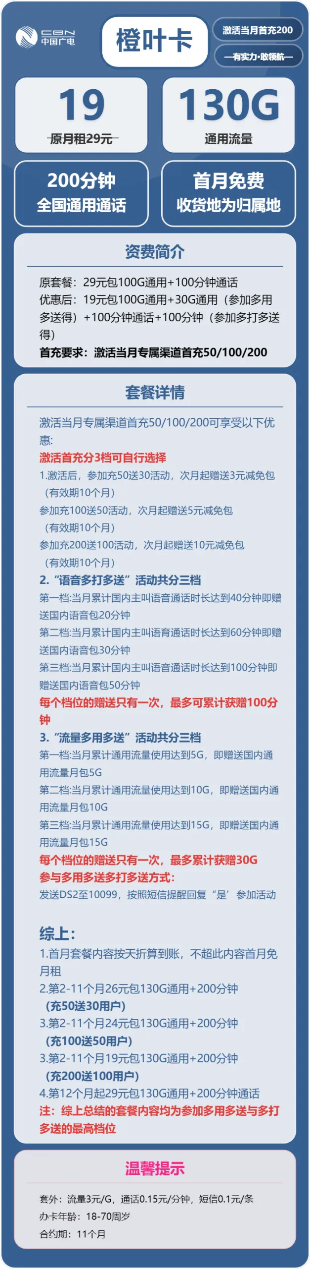 广电橙叶卡