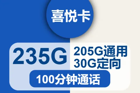 中国电信喜悦卡29元包205G通用+30G定向+100分钟套餐概括