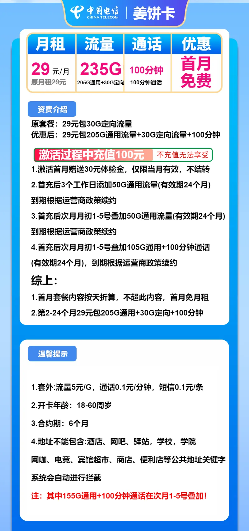 电信姜饼卡