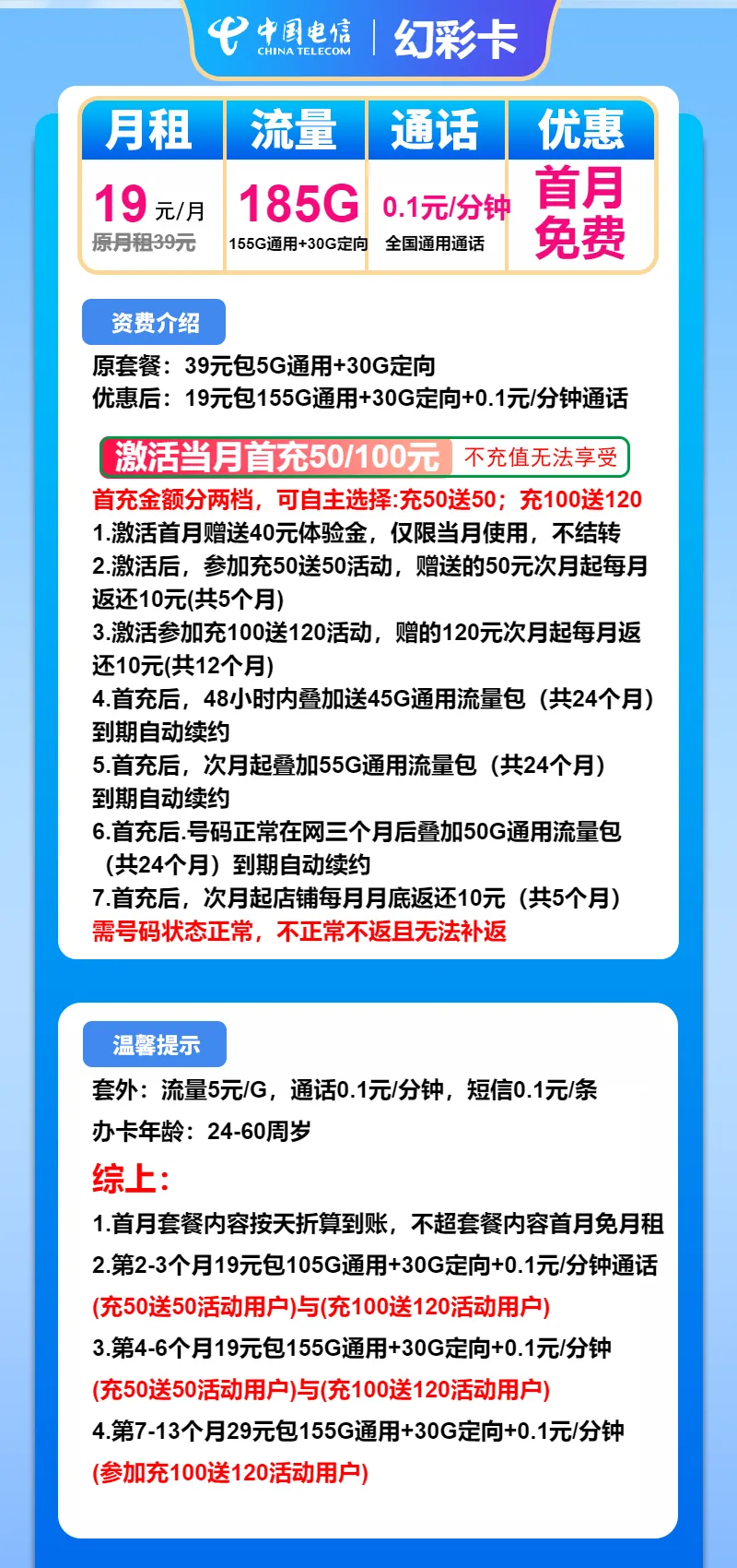 电信幻彩卡