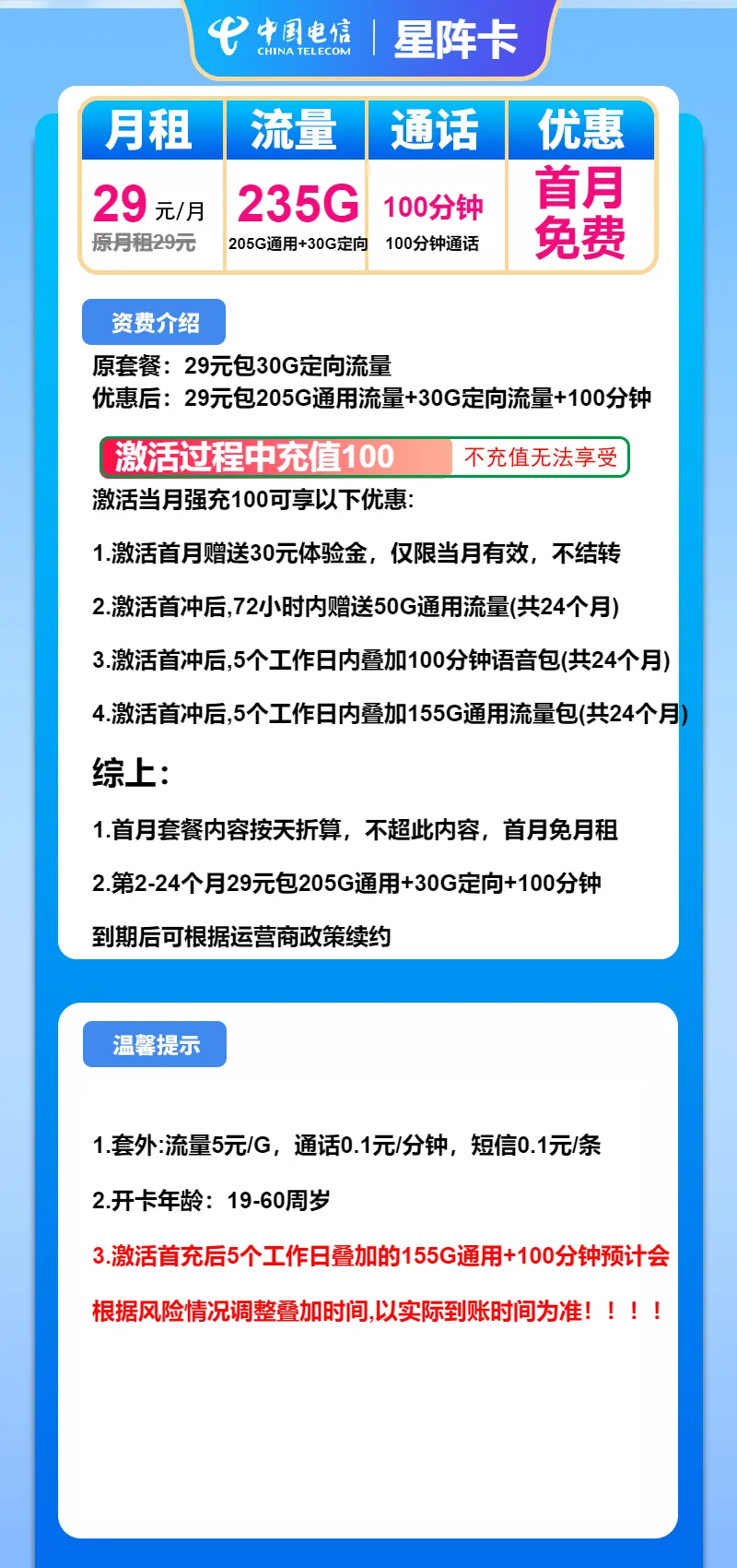 电信星阵卡