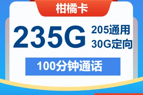 中国电信柑橘卡29元包205通用+30定向+100分钟套餐概括