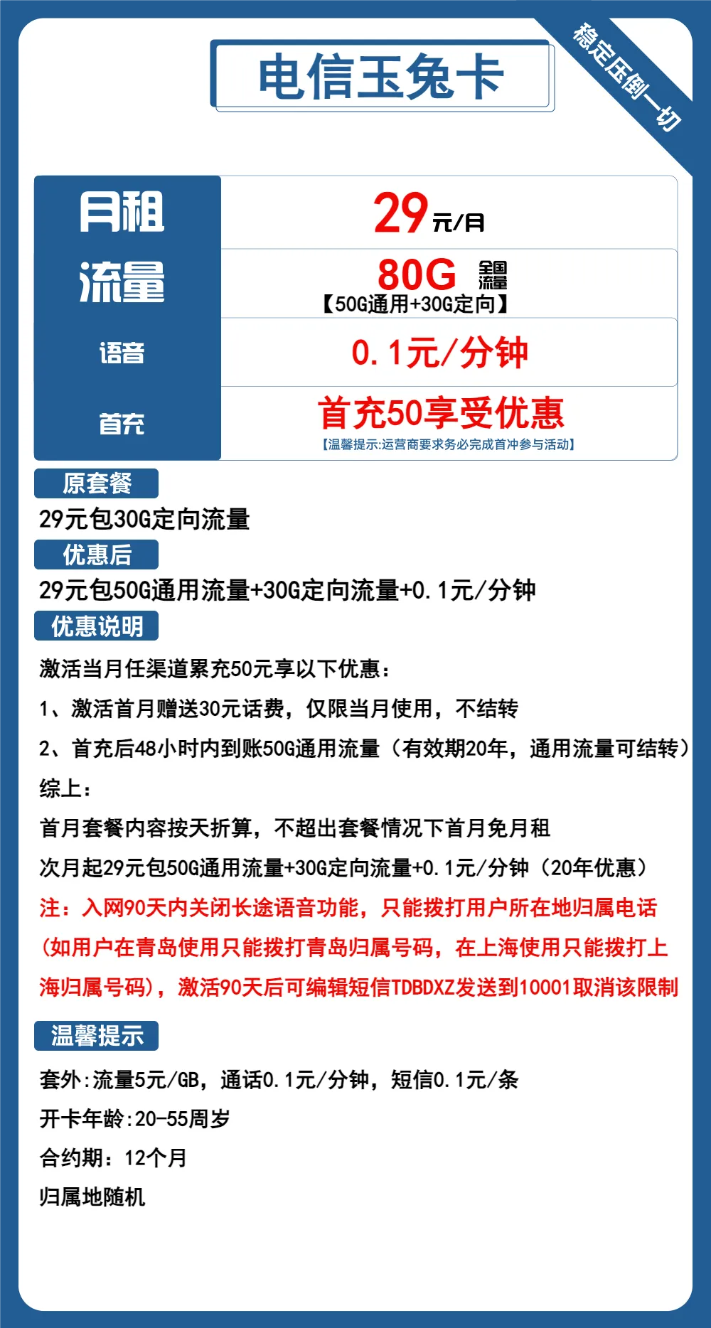电信玉兔卡