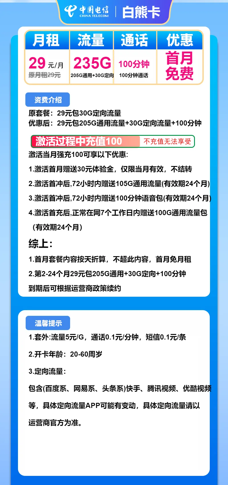 电信白熊卡