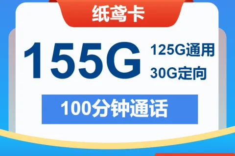 中国电信纸鸢卡29元包125G通用+30G定向+100分钟套餐概括