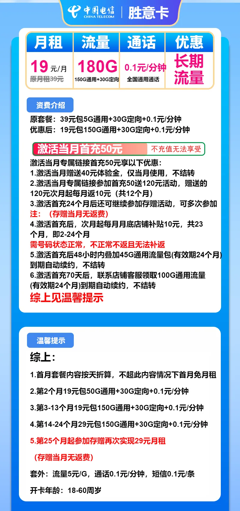 电信胜意卡