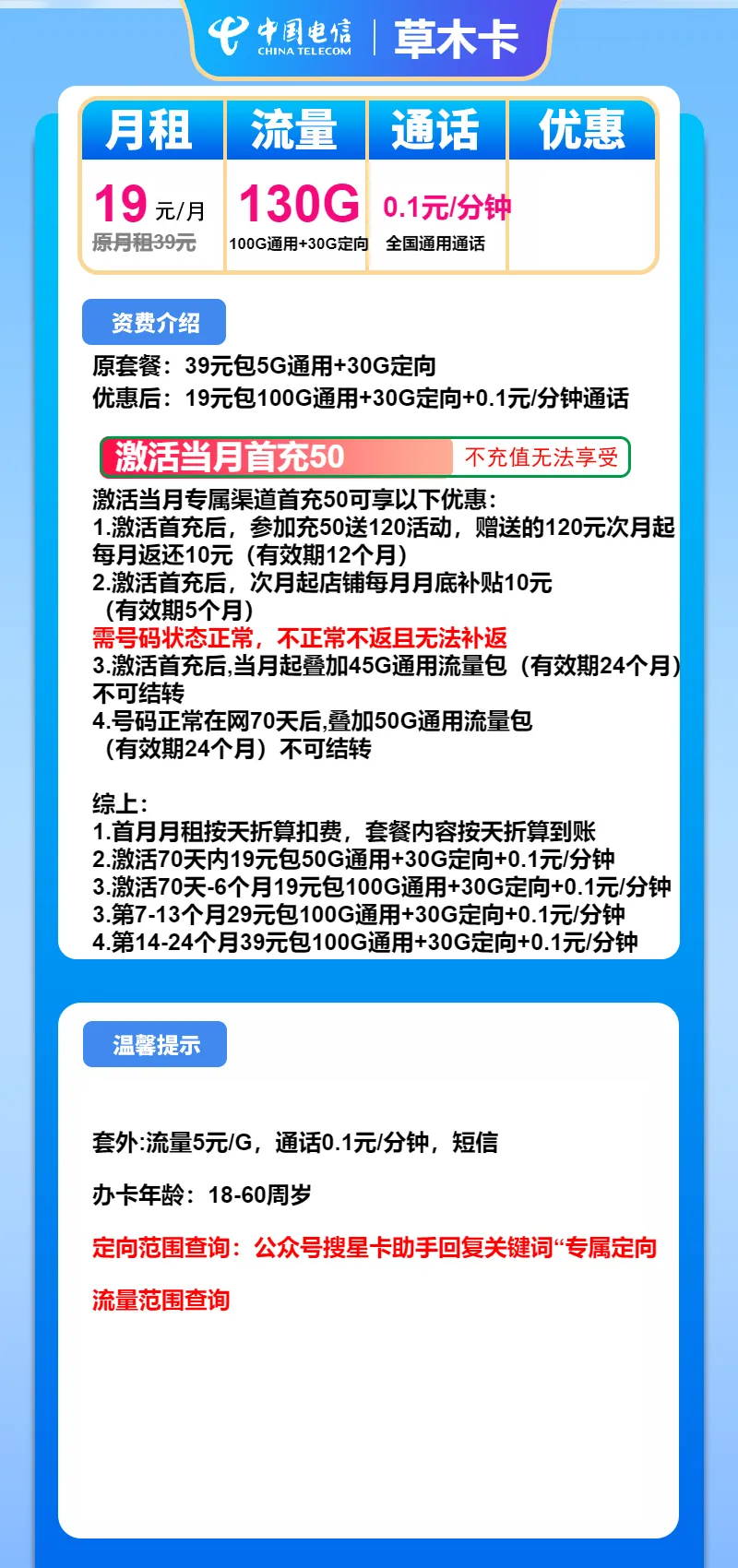 电信草木卡