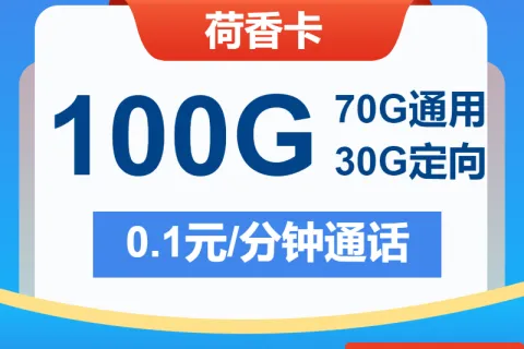 中国电信荷香卡29元包70G通用+30G定向+通话0.1元/分钟套餐概括