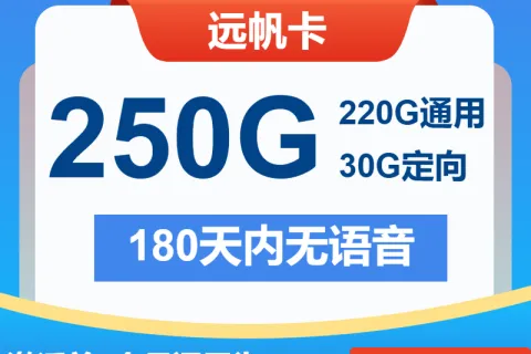 中国电信远帆卡29元包220G通用+30G定向+无语音套餐概括