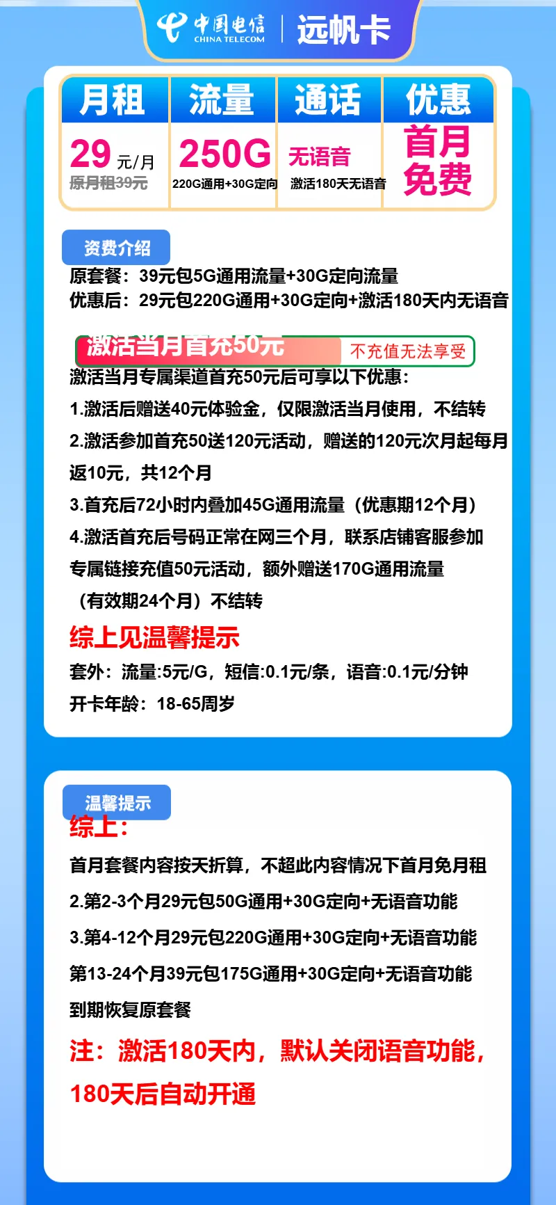 电信远帆卡