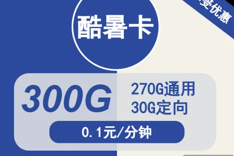 中国电信酷暑卡59元包270G通用+30G定向+通话0.1元/分钟套餐概括