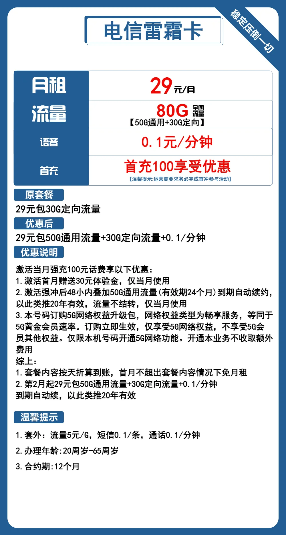 电信雷霜卡