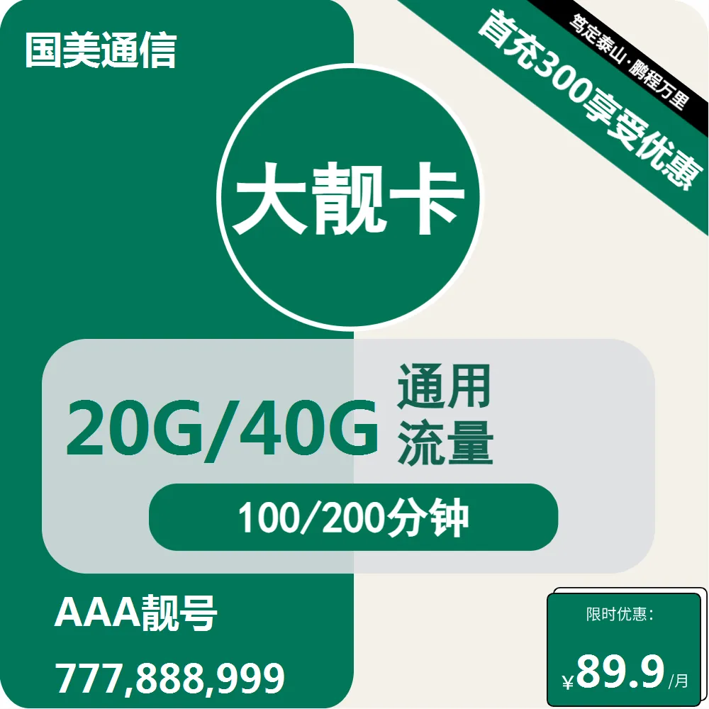 移动国美大靓卡