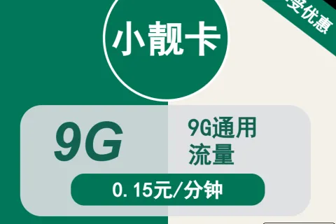 中国移动国美小靓卡39元包9G/10G通用+通话0.15元/分钟套餐概括