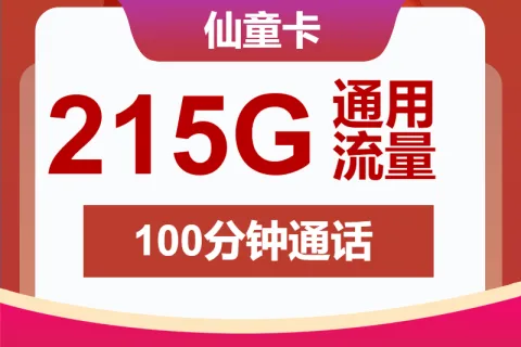 中国联通仙童卡39元包215G通用+100分钟套餐概括
