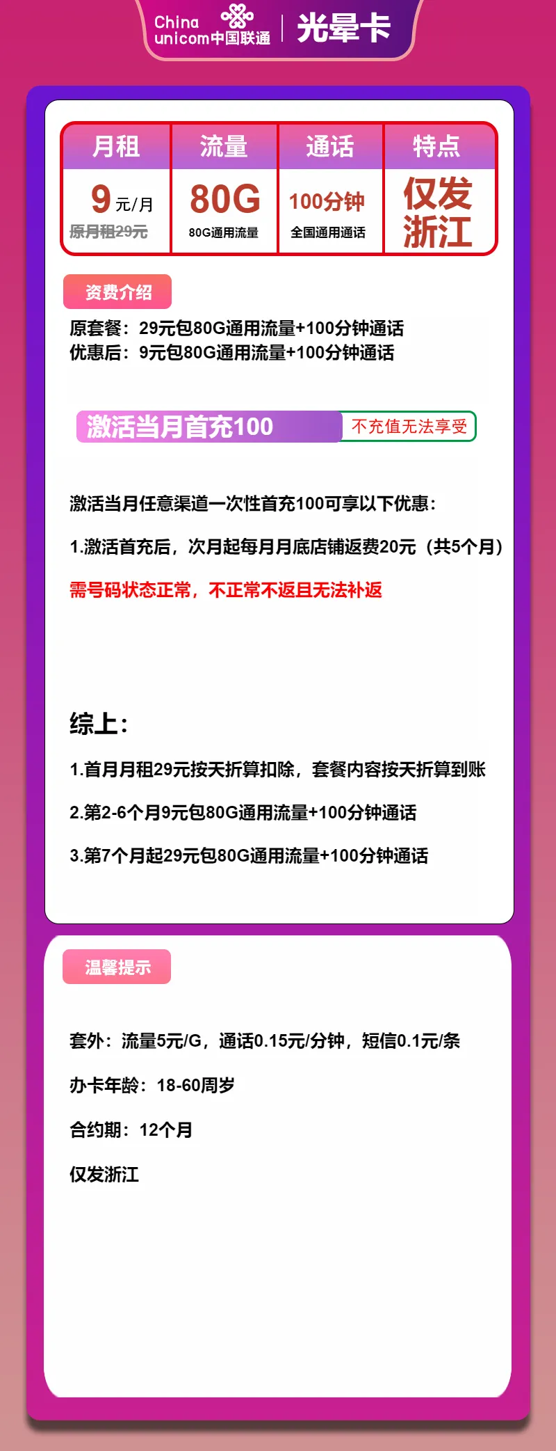 联通光晕卡