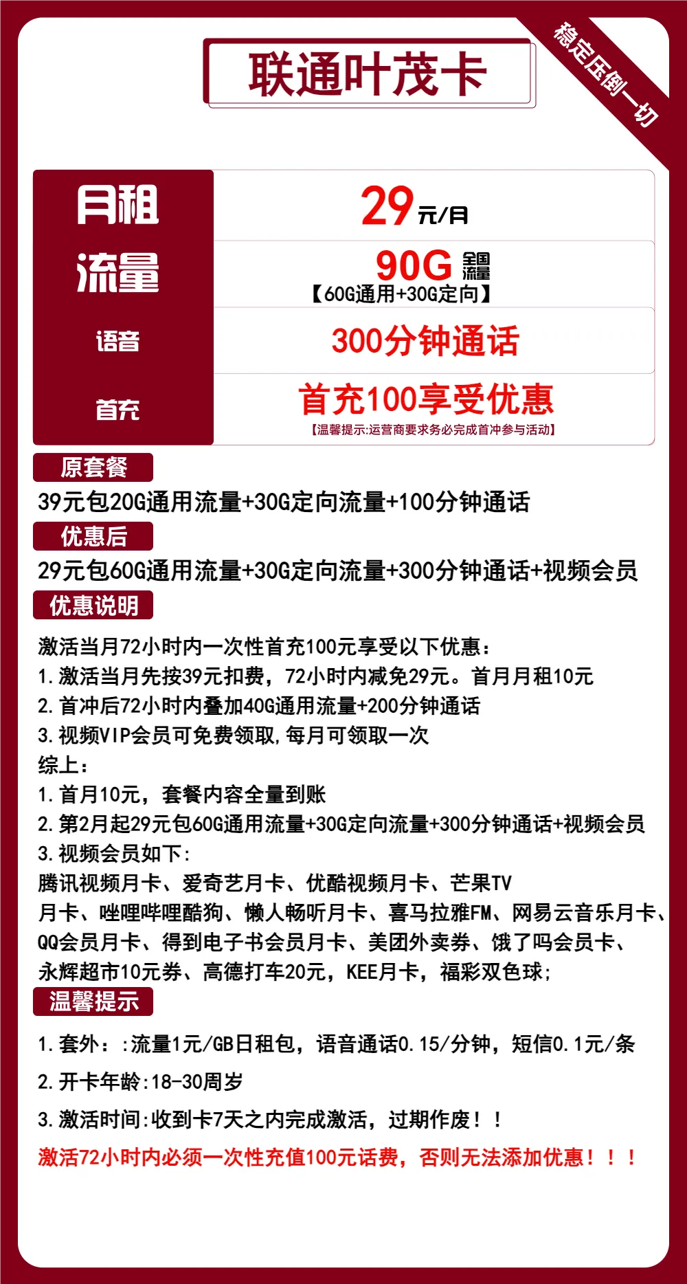 联通叶茂卡