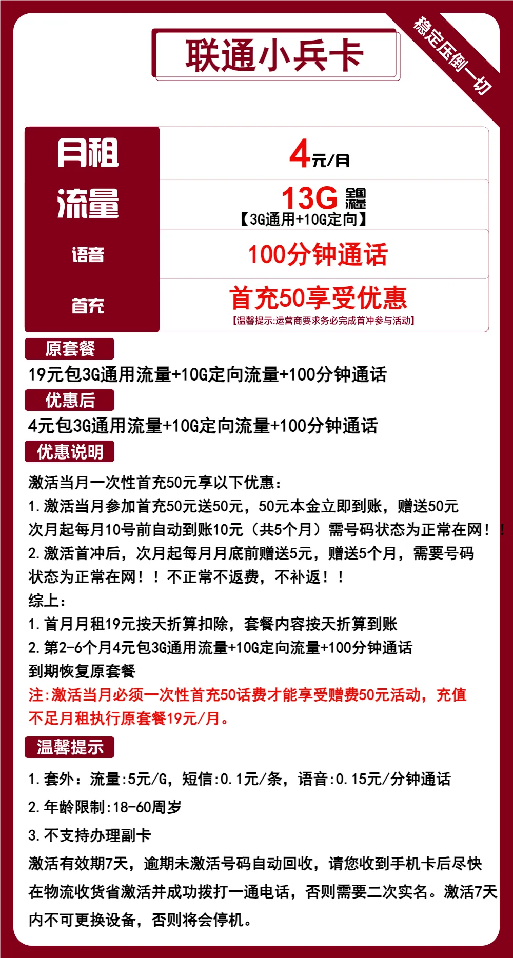 联通小兵卡