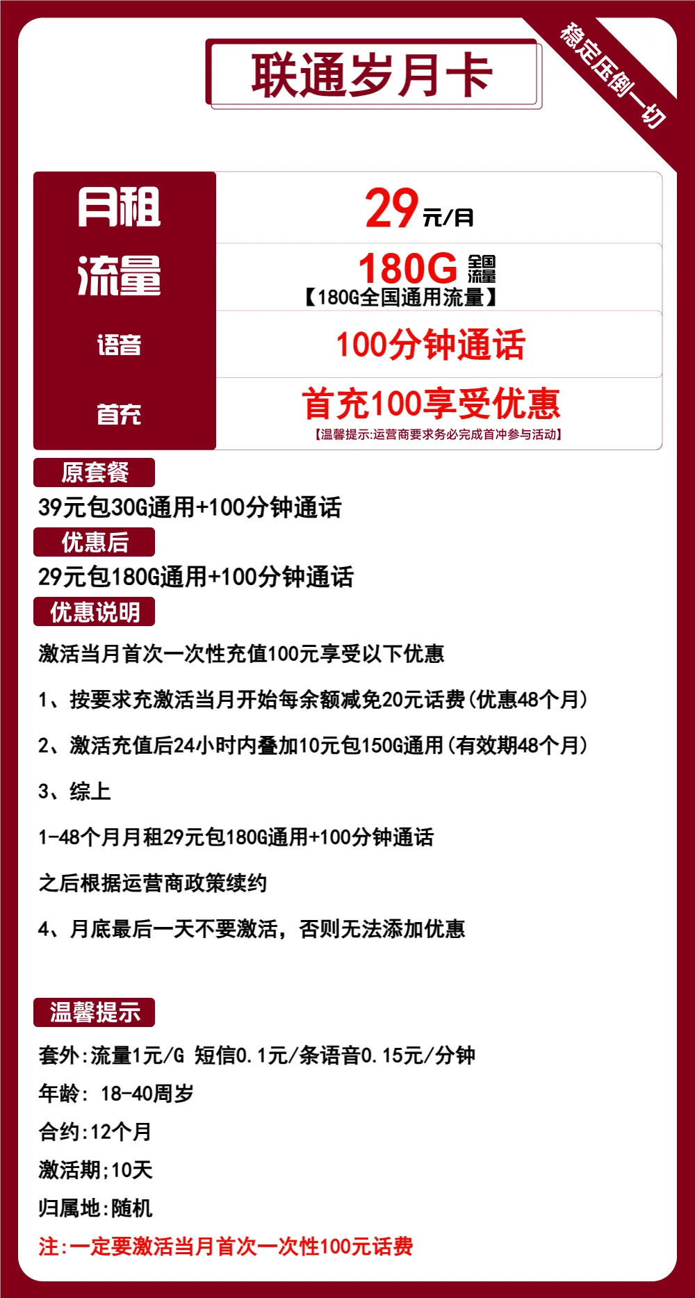 联通岁月卡