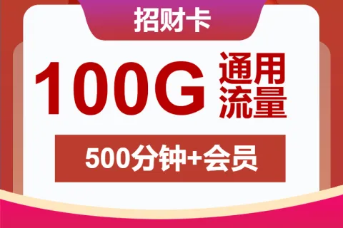 中国联通招财卡8元包100G通用+500分钟+视频会员套餐概括