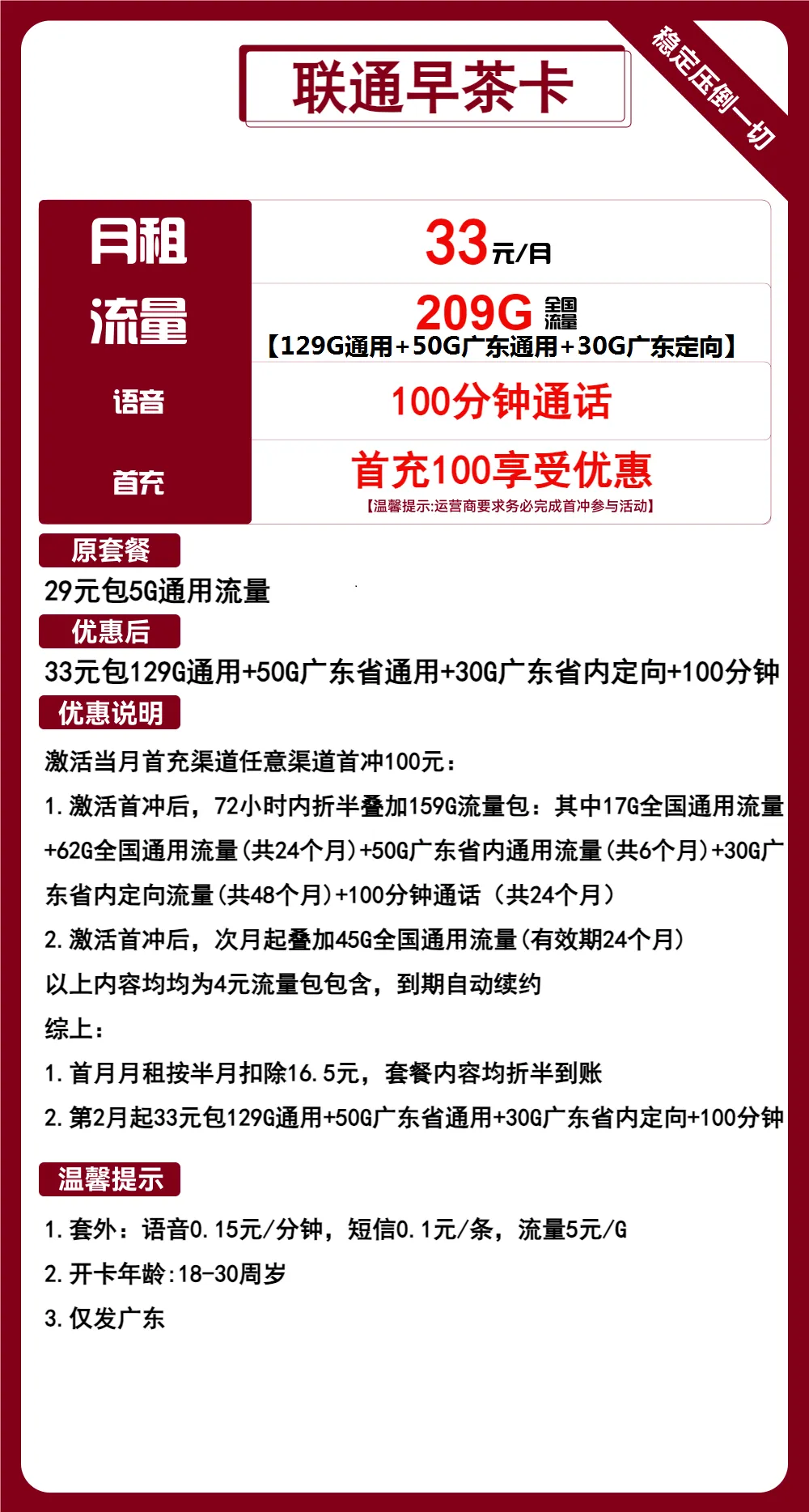 联通早茶卡