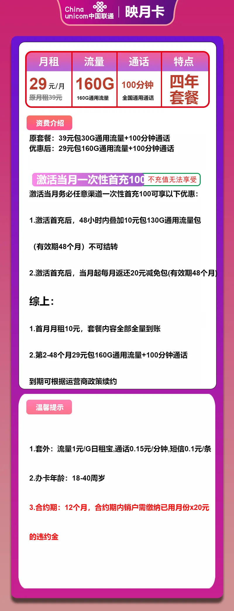 联通映月卡