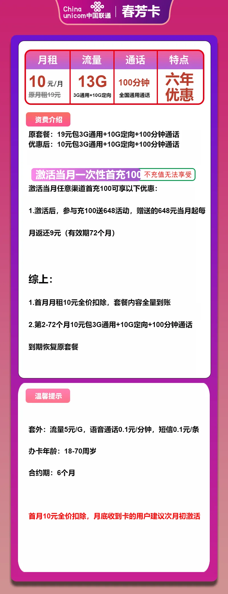 联通春芳卡