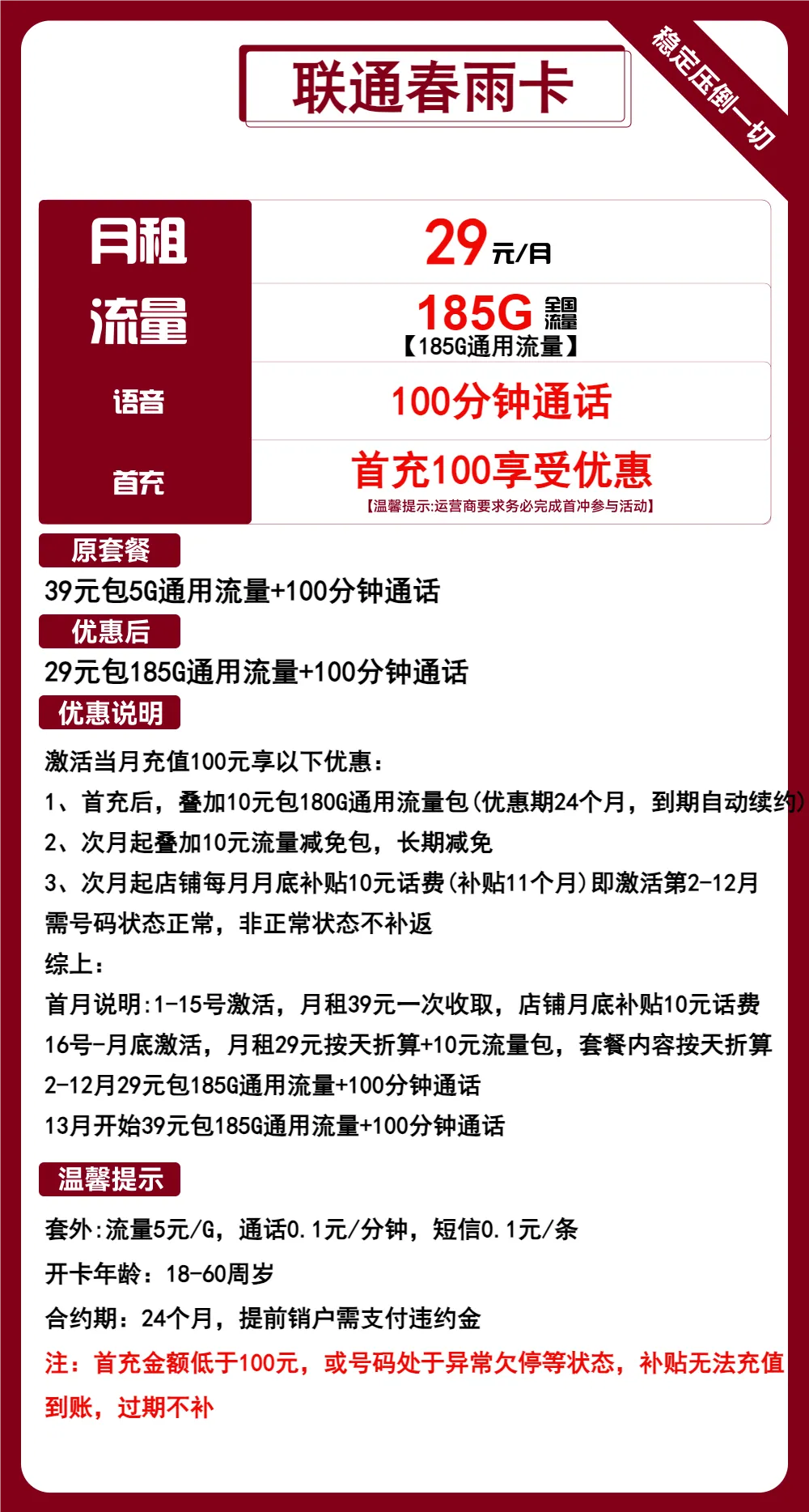 联通春雨卡