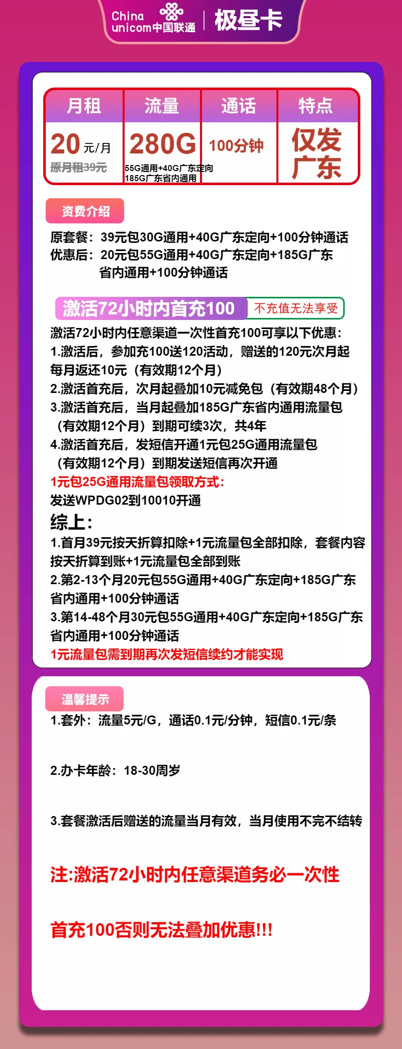 联通极昼卡