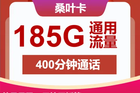 中国联通桑叶卡39元包185G通用+400分钟套餐概括