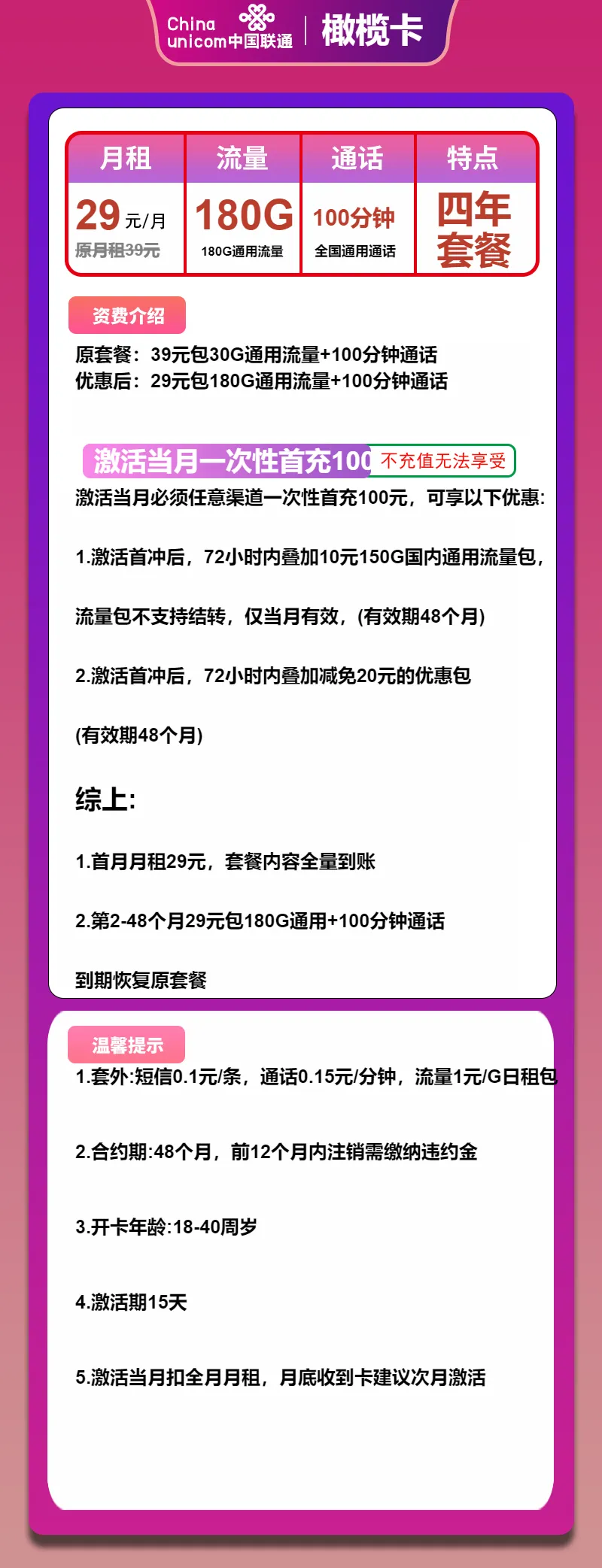 联通橄榄卡