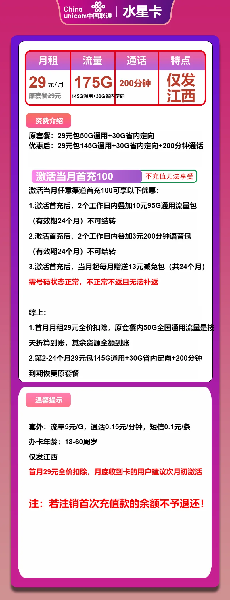 联通水星卡