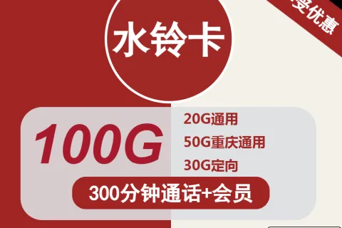 中国联通水铃卡19元包70G通用+30G定向+300分钟+会员套餐概括