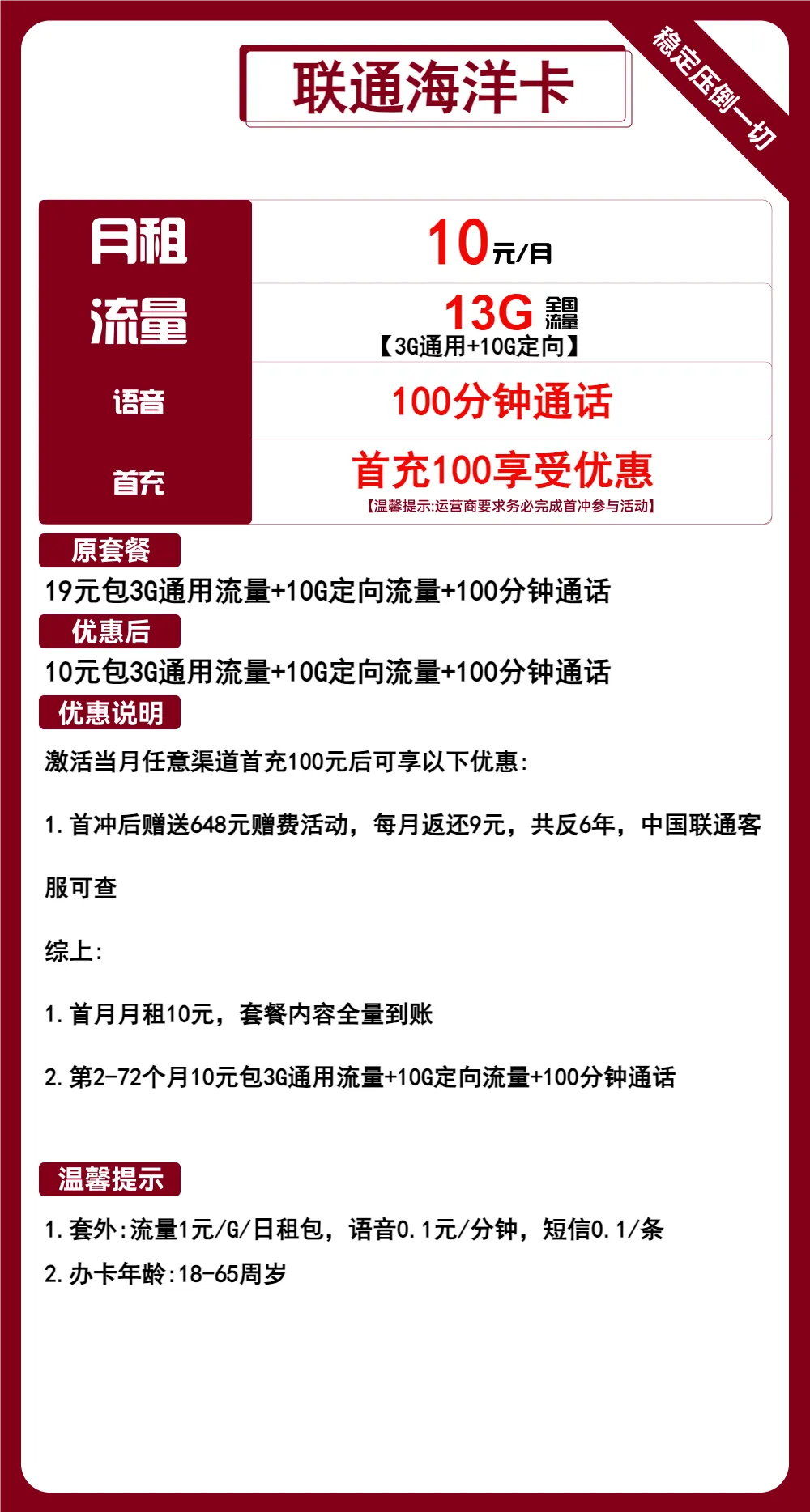 联通海洋卡