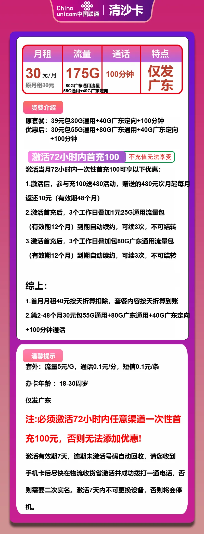 联通清沙卡