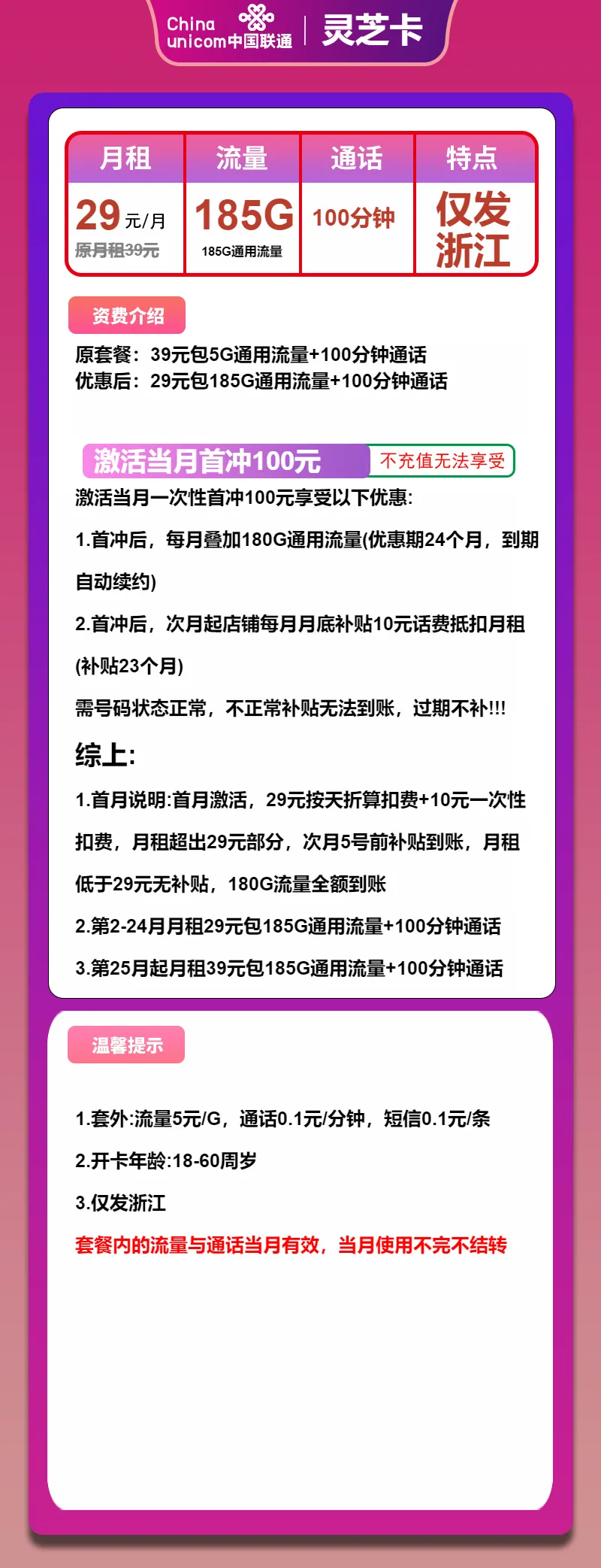 联通灵芝卡