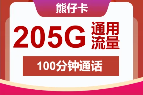中国联通熊仔卡29元包205G通用+100分钟套餐概括