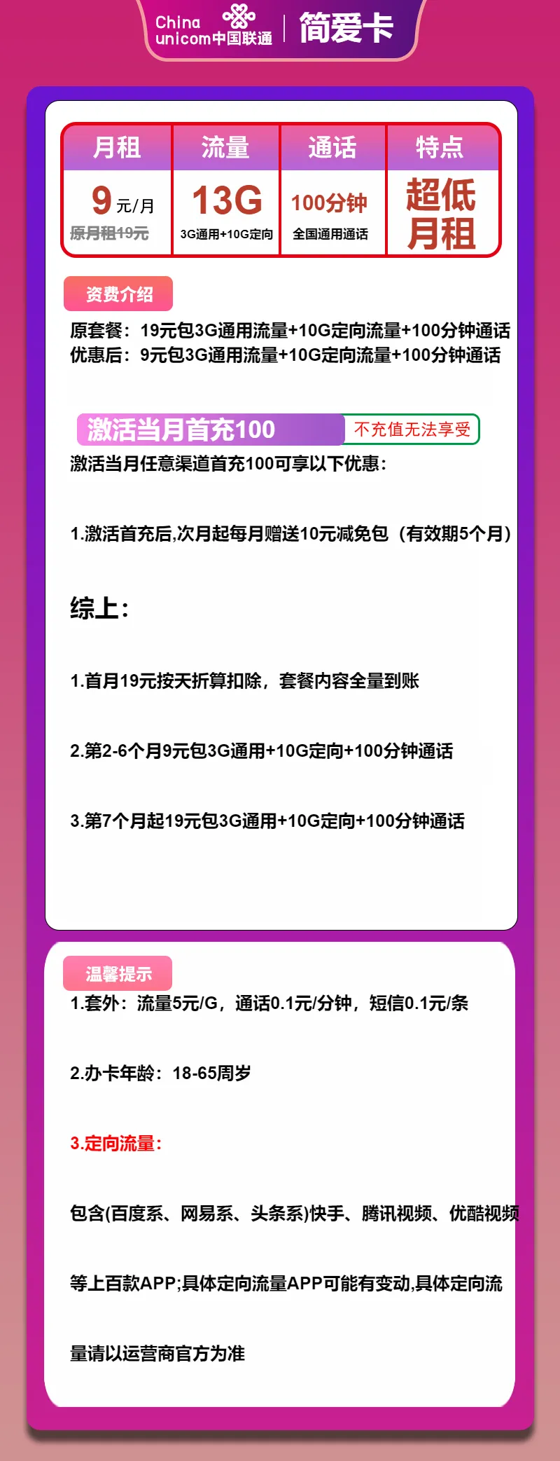 联通简爱卡