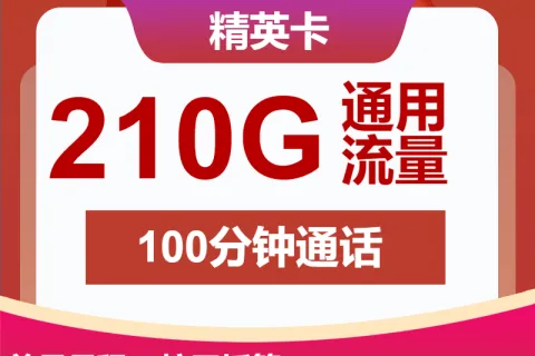 中国联通精英卡29元包210G通用+100分钟套餐概括