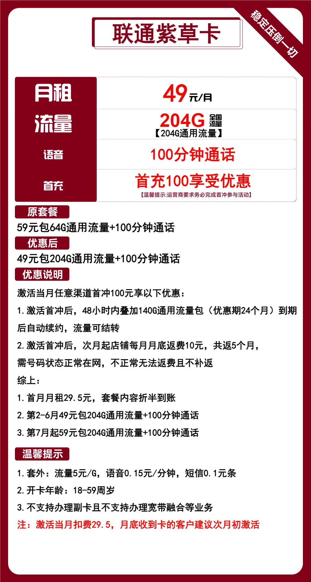 联通紫草卡