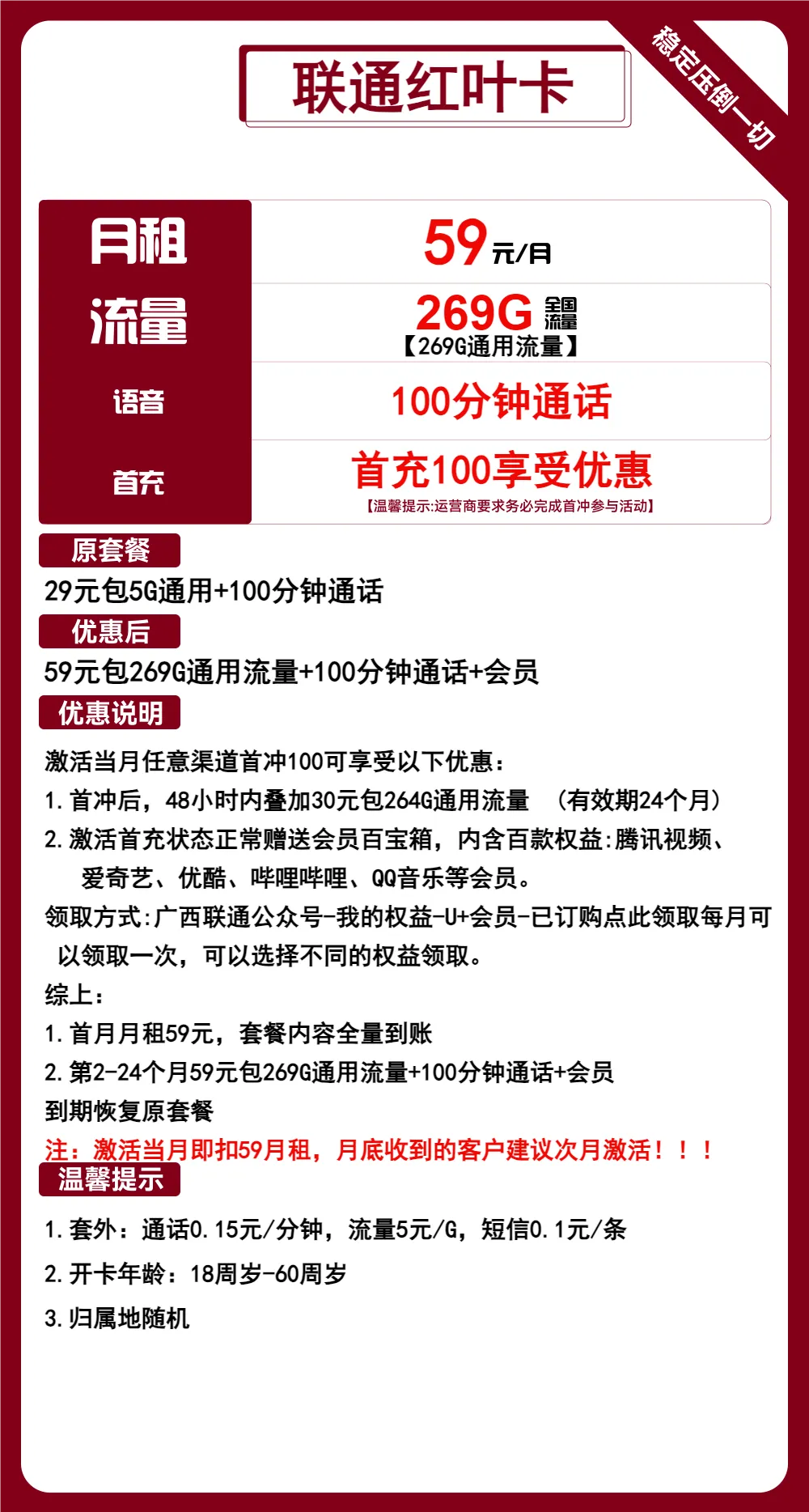 联通红叶卡