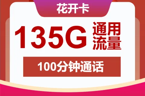 中国联通花开卡29元包135G通用+100分钟套餐概括