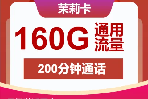 中国联通茉莉卡29元包160G通用+200分钟套餐概括
