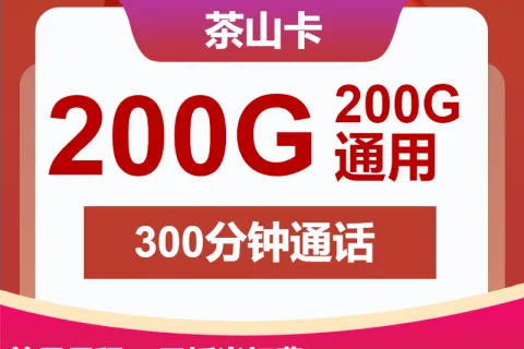 中国联通茶山卡39元包200G通用+300分钟通话套餐概括
