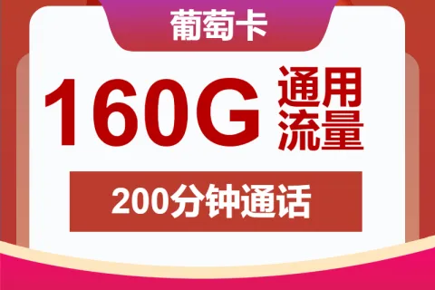 中国联通葡萄卡29元包160G通用+200分钟套餐概括