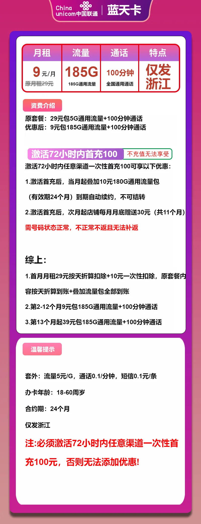 联通蓝天卡