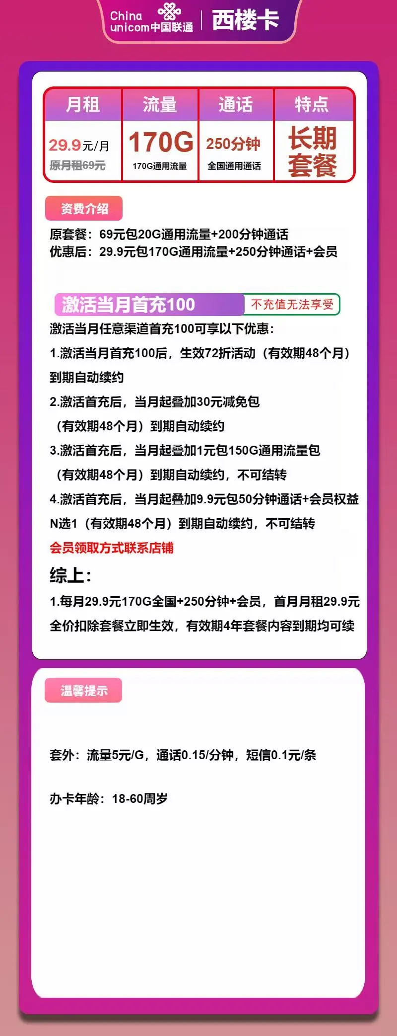 联通西楼卡