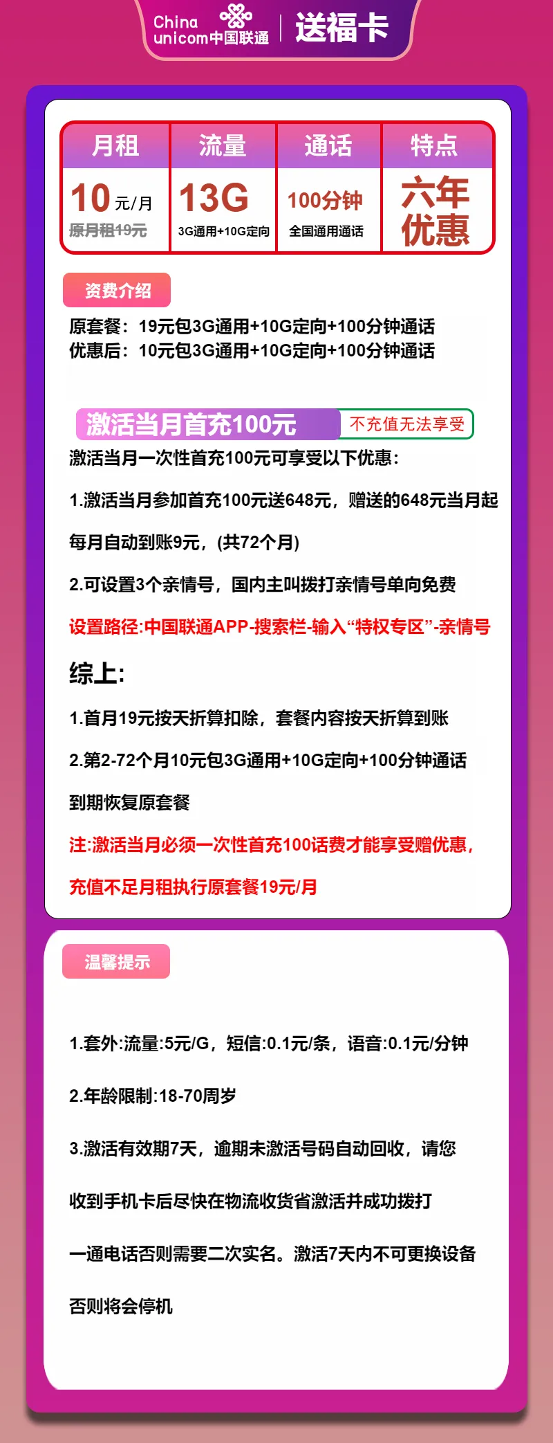联通送福卡