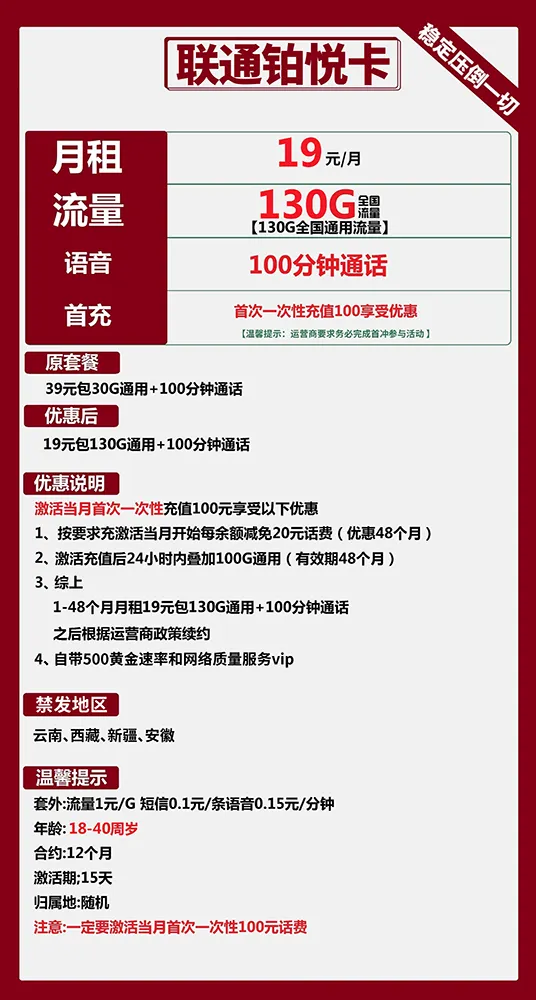 联通铂锐卡